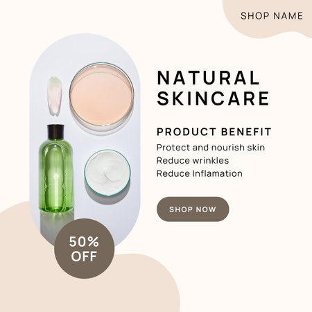 Discount on Spring Skin Care Collection Instagram Design Template