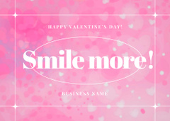 Valentine's Day Greeting with Bright Pink Hearts