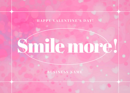 Designvorlage Valentine's Day Greeting with Bright Pink Hearts für Postcard