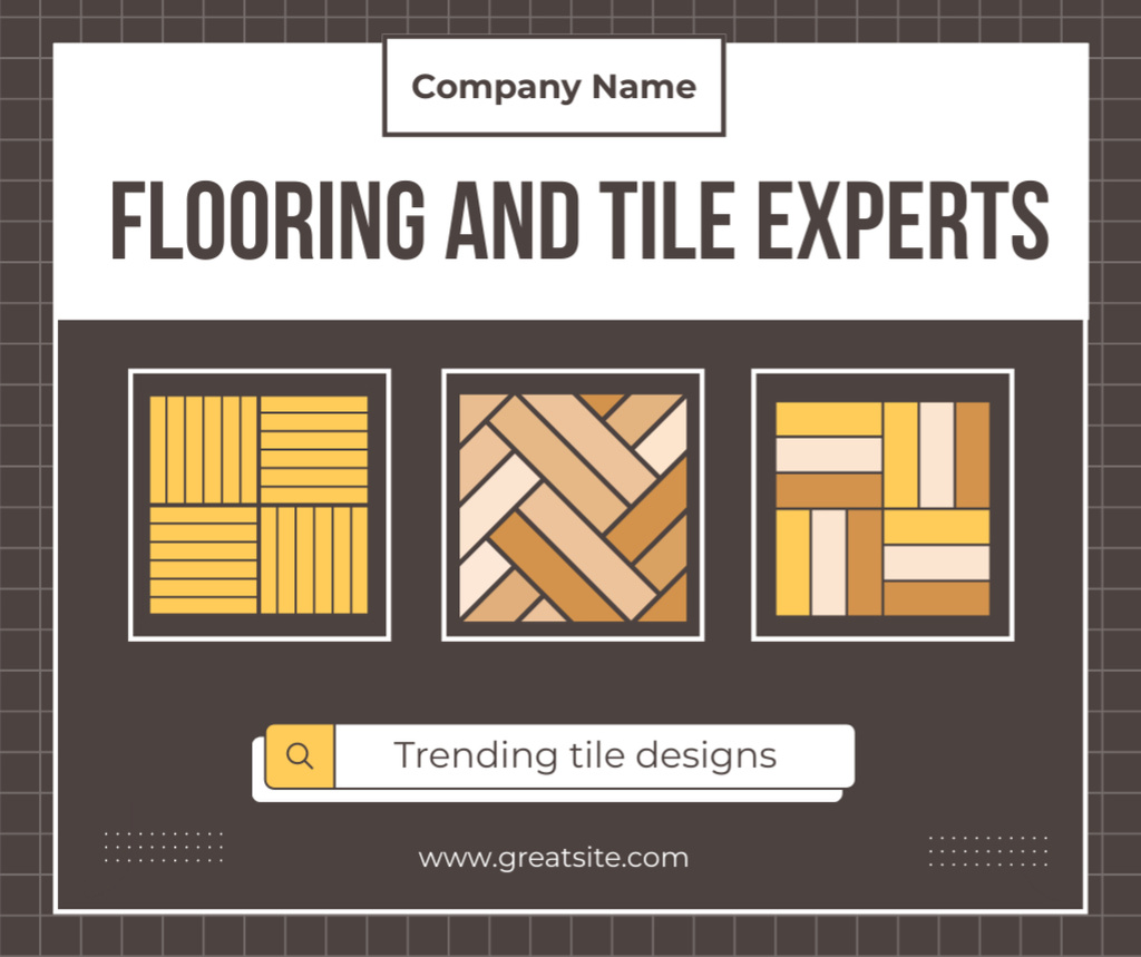 Flooring & Tile Expert Services Announcement Facebook Modelo de Design