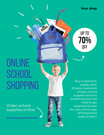 Template di design Amazing Back to School Offer Poster 8.5x11in
