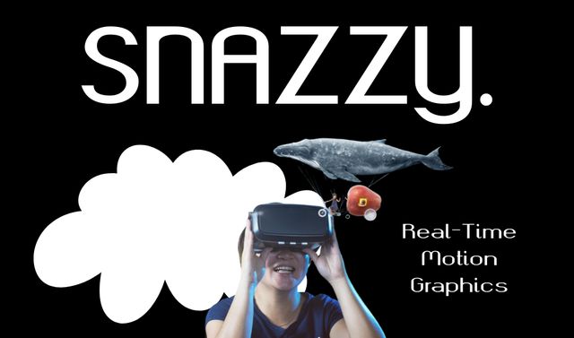 Futuristic Real-time Motion Graphics With VR Headset Business card Šablona návrhu