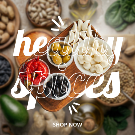 Range Of Spices In Bowls Promotion Instagram Design Template