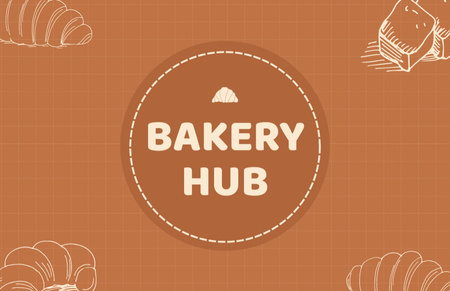 Ontwerpsjabloon van Business Card 85x55mm van Geïllustreerde aanbieding van Bakery Hub