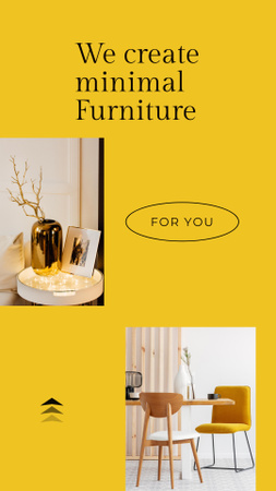 Designvorlage Stylish Home Decor And Furniture Offer In Yellow für Instagram Video Story