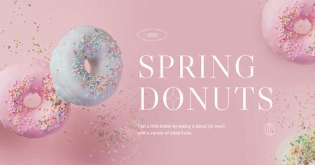 Ontwerpsjabloon van Facebook AD van Spring Offer of Yummy Donuts