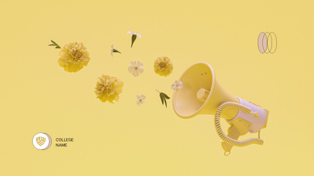 Ontwerpsjabloon van Zoom Background van bloemen van luidspreker