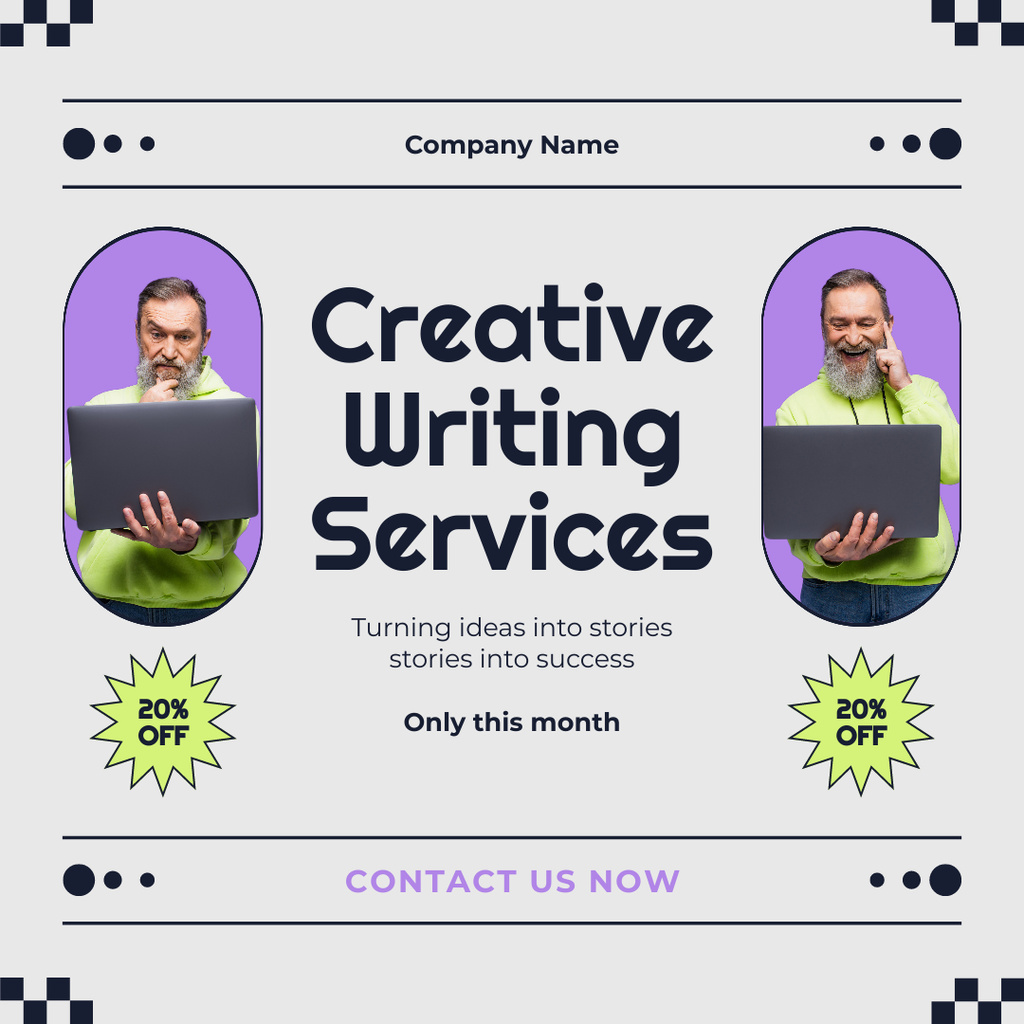 Plantilla de diseño de Stunning Stories Writing Service At Discounted Rates Instagram AD 