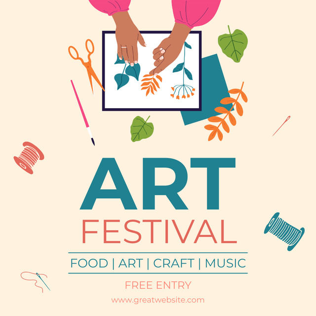 Designvorlage Art Festival With Food And Music für Instagram