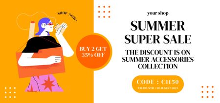 Platilla de diseño Summer Super Sale Vouchers Coupon Din Large
