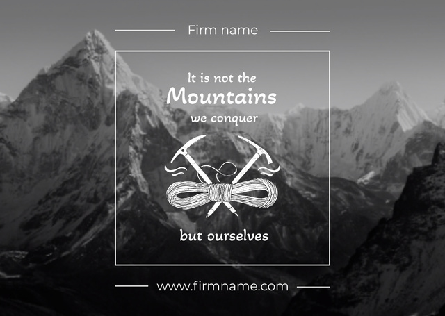 Motivational quote with Mountains Card Design Template