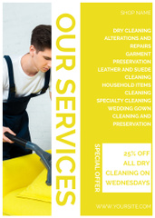 Dry Cleaning Services Offer with Vacuum Cleaner