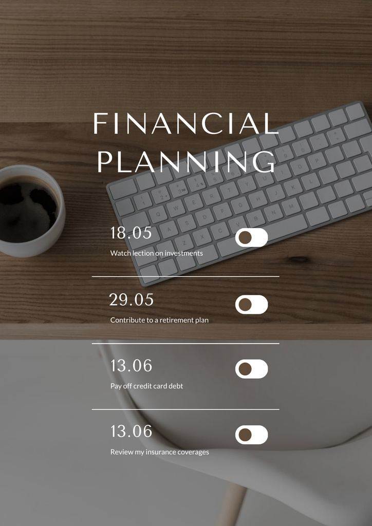Finance Planning schedule Posterデザインテンプレート