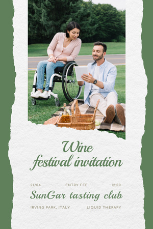 Wine Tasting Festival Announcement Invitation 6x9in Design Template