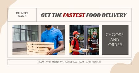 Food Delivery Service Ad Facebook AD Design Template