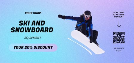 Designvorlage Sale of Ski and Snowboard Gear für Coupon Din Large
