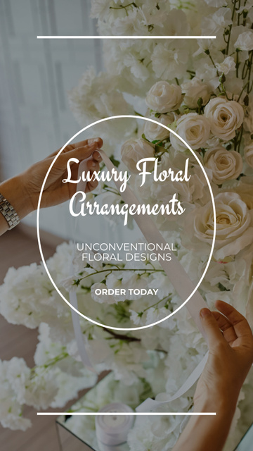 Custom Festive Floral Design Services for Any Occasion Instagram Story Πρότυπο σχεδίασης