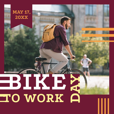 Offer for Commuting to Work by Bicycle Instagram Design Template