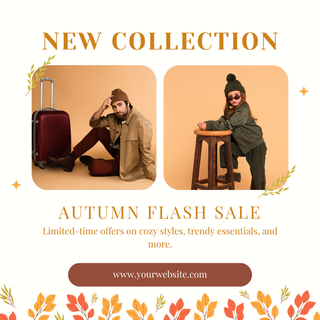 Autumn Flash Sale New Collection Instagramデザインテンプレート