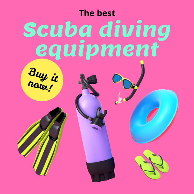 Plantilla de diseño de Scuba Diving Equipment Offer Animated Post 