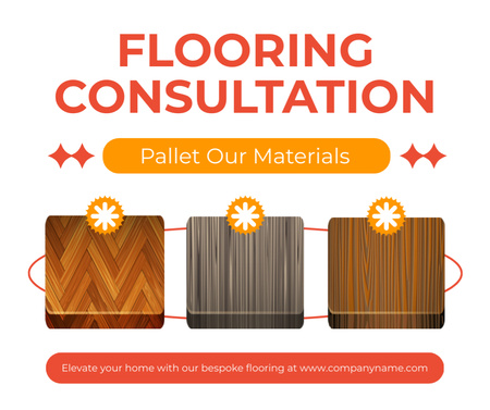 Services of Flooring Consultation with Palette of Materials Facebook Design Template