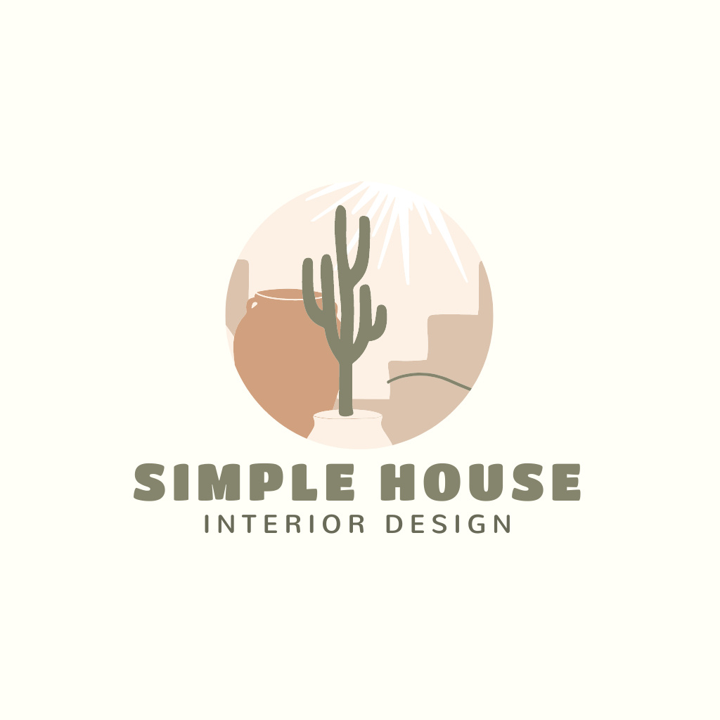 Simple Interior Design Ad Logoデザインテンプレート