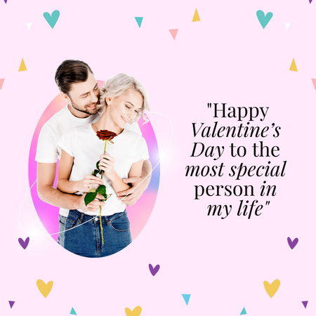 愛の若いカップルとのバレンタインデーおめでとう Instagram ADデザインテンプレート