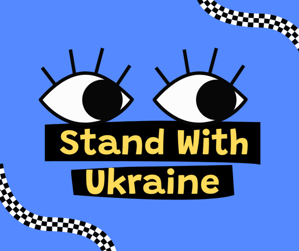 Call to Stand with Ukraine with Eyes Facebook Design Template