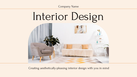 Interior Design Project on Peach Presentation Wide Design Template