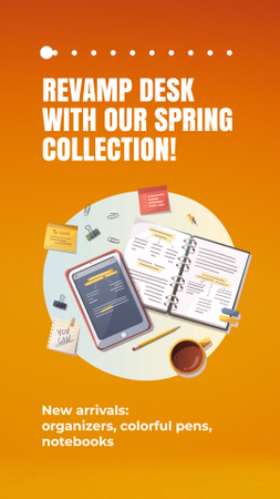 Platilla de diseño Sale of Spring Stationery Collection Instagram Video Story