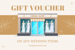 Bridal Salon Ad with Wedding Dresses on Mannequins