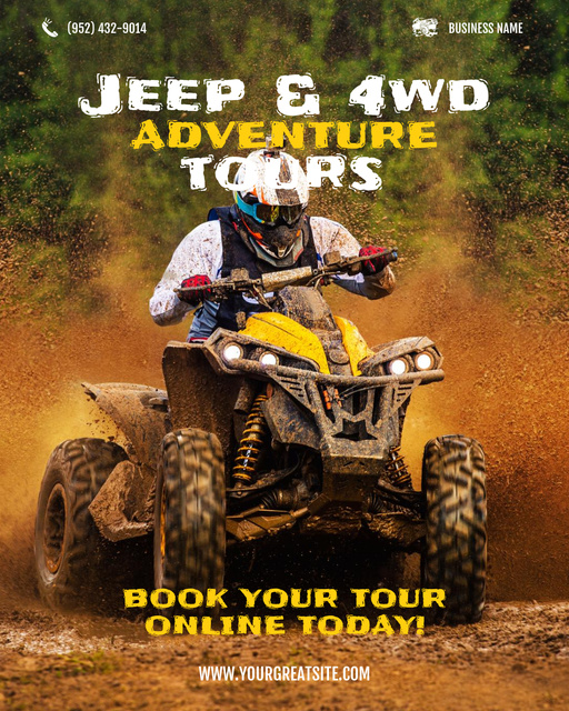 Plantilla de diseño de Ad of Off-Road Tours Offer with Rider Poster 16x20in 