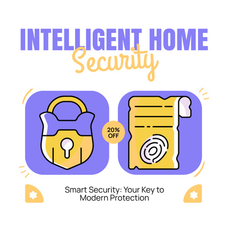 Ontwerpsjabloon van Instagram van Intelligent huisbeveiligingssysteem