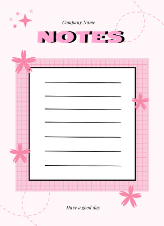 Designvorlage Bullet points to do list pink für Notepad 4x5.5in