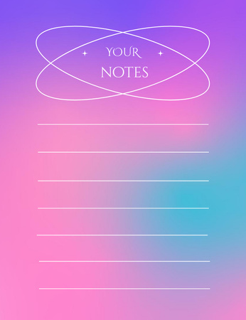 Pink and blue gradient holiday wishlist Notepad 107x139mm Πρότυπο σχεδίασης