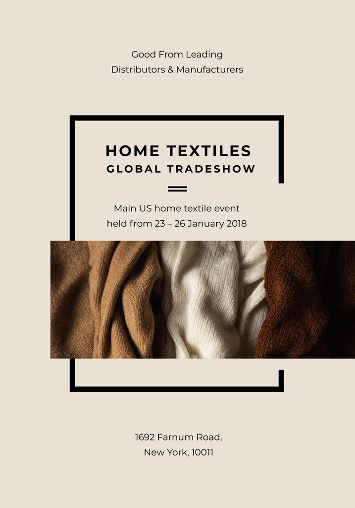 Plantilla de diseño de Home textiles global tradeshow Poster 28x40in 