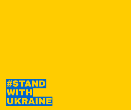 Stand with Ukraine Phrase in National Flag Colors Facebook Modelo de Design