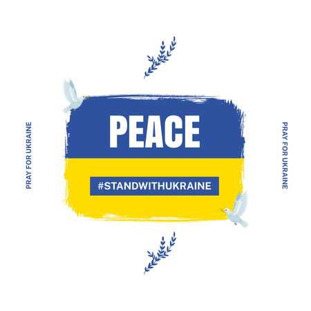 Stand with Ukraine for Peace Phrase Instagram Design Template