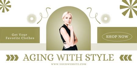 Stylish Outfits For Mature Offer Twitter Design Template