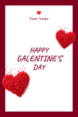 Galentine's Day Greeting with Red Hearts