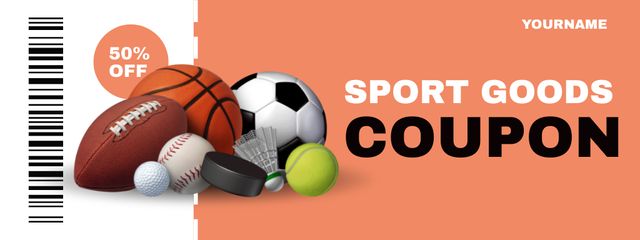 Sport Goods Discount Offer Coupon Šablona návrhu