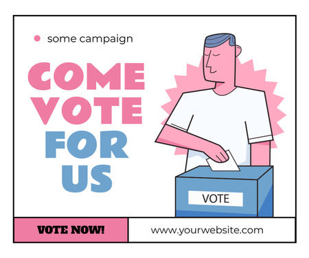 Voter Voting for Best Candidate Facebook Design Template