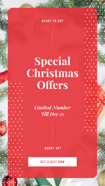 Special Offers with Christmas gift boxes Instagram Story Design Template