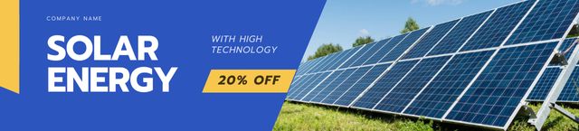 Ontwerpsjabloon van Ebay Store Billboard van Discount Offer on Solar Energy Panels