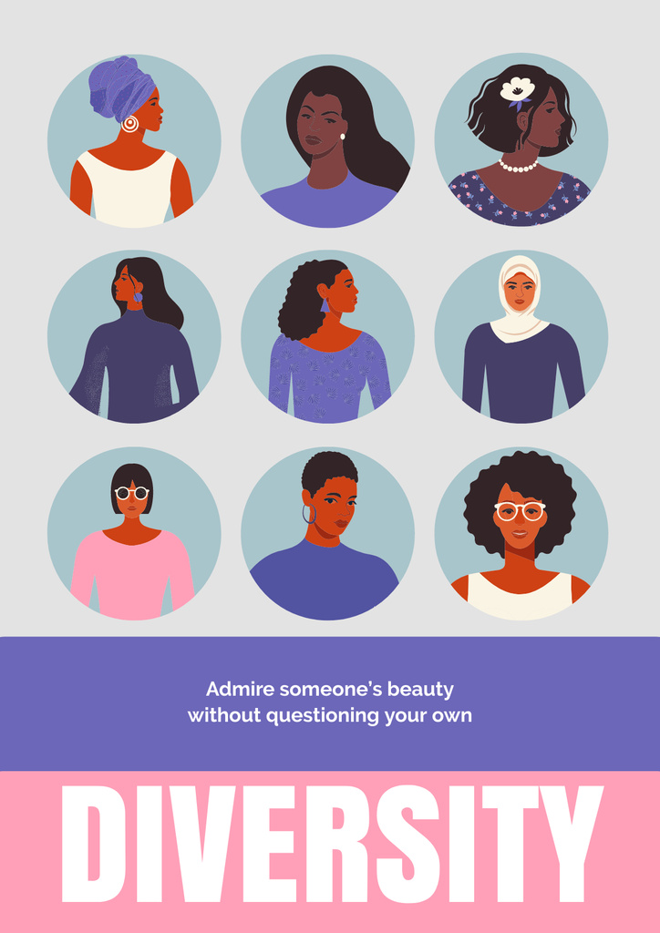 Inspirational Phrase with Diverse People Poster – шаблон для дизайну