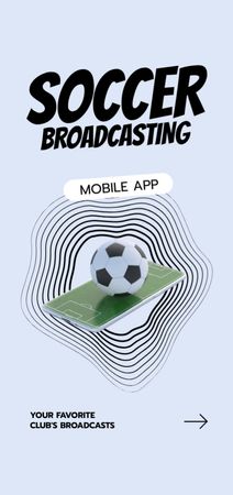 Soccer Broadcasting in Mobile App Flyer DIN Large Design Template