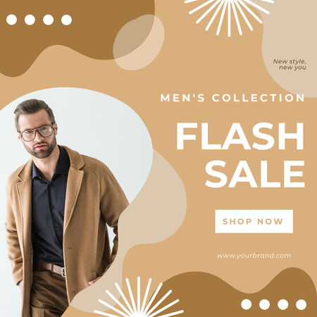 Plantilla de diseño de Anuncio de venta de colección de ropa masculina Instagram 