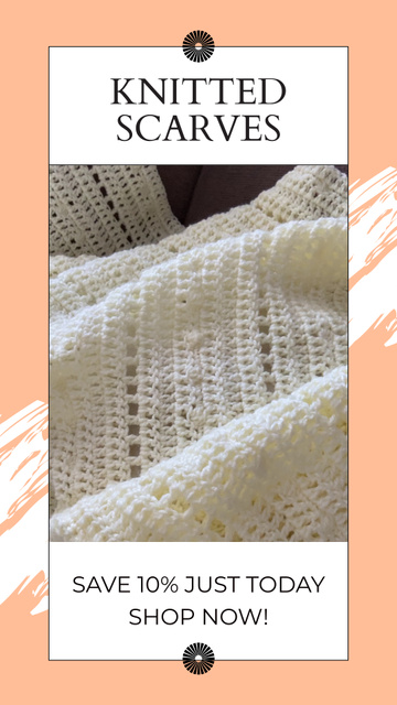 Designvorlage Handmade Knitted Scarves With Discount für Instagram Video Story