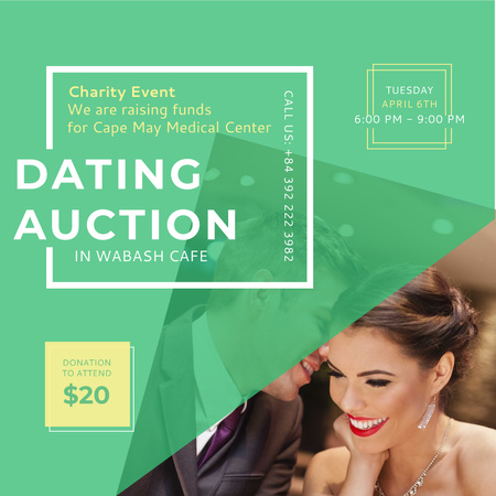 Dating Auction with Smiling Woman Instagram – шаблон для дизайна
