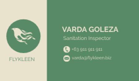 Platilla de diseño Sanitation Inspector Offer Business card